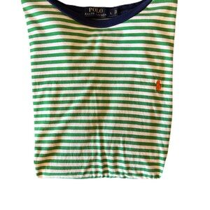 Men’s Polo Ralph Lauren Green & White Striped Shirt